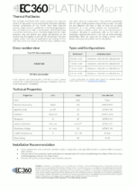 EC360 PLATINUM SOFT EC360 PLATINUM SOFT Thermal Pad Datasheet